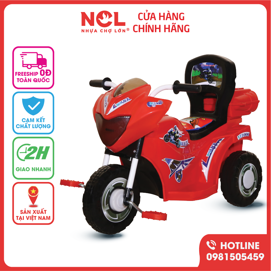 Xe 3 Bánh Trẻ Em Nhựa Chợ Lớn L9 Police K1 Dành Cho Bé Từ 2 - 3 Tuổi