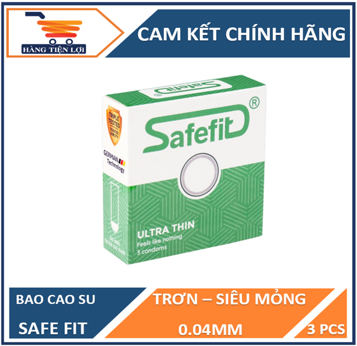 Bao cao su Siêu mỏng Safe Fit Untra thin - 3 chiếc