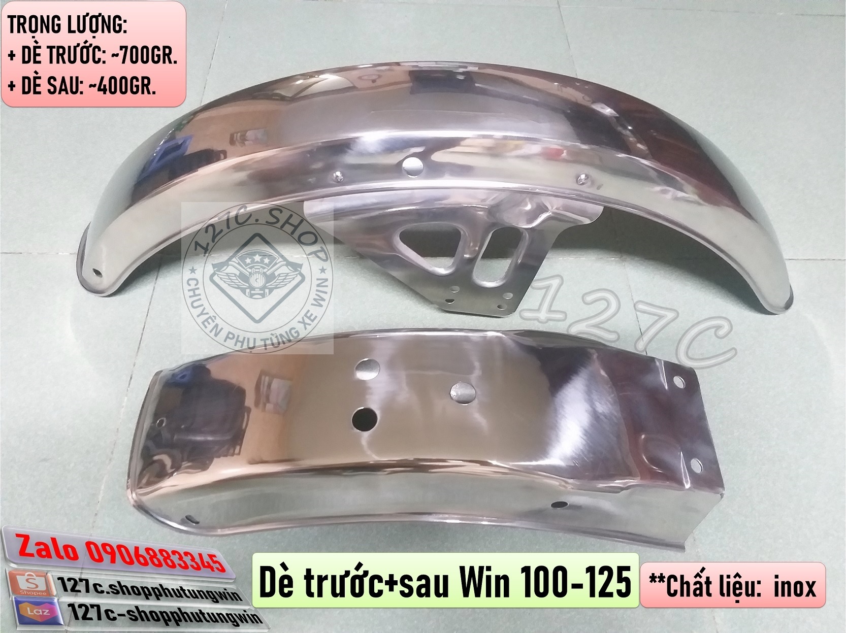Dè trước sau win 100 win 125 inox