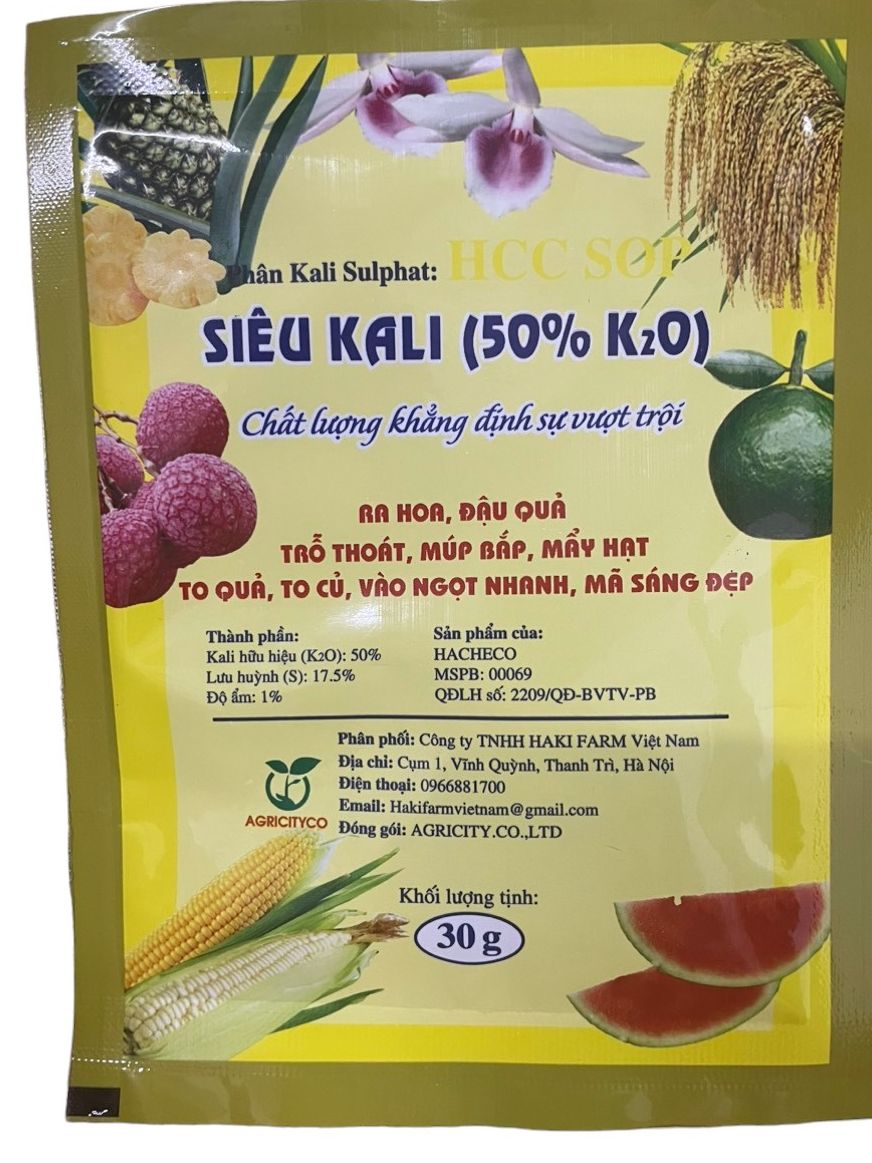 Phân Bón Siêu Kali (50%K2O)  Siêu Ra Hoa Đậu Quả: Trổ Thoát, To Bông, Chắc Hạt, To Quả, Ngọt Quả. #sieurahoadauqua