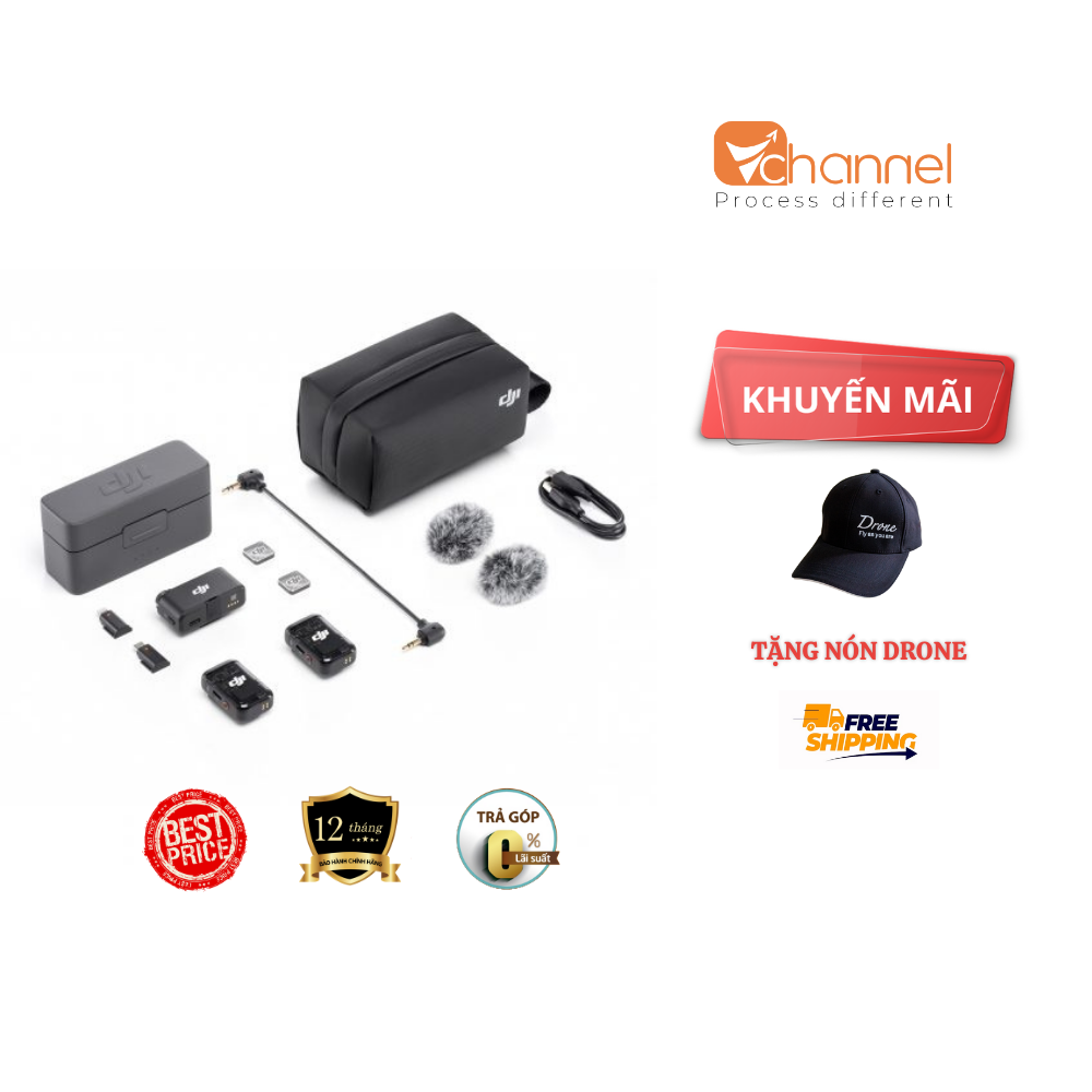 Dji mic 2 – hàng chính hãng bảo hành 12 tháng – tặng nón dji thời trang