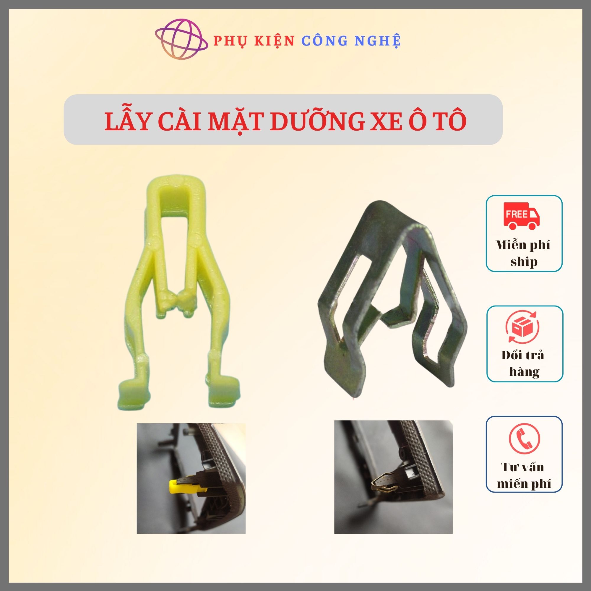1 cái lẫy cài mặt dưỡng, taplo xe ô tô