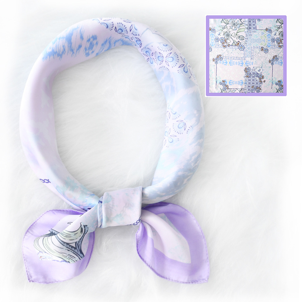 [70x70cm] Khăn lụa Bandana vuông choàng cổ trùm đầu đi biển buộc tóc - 5