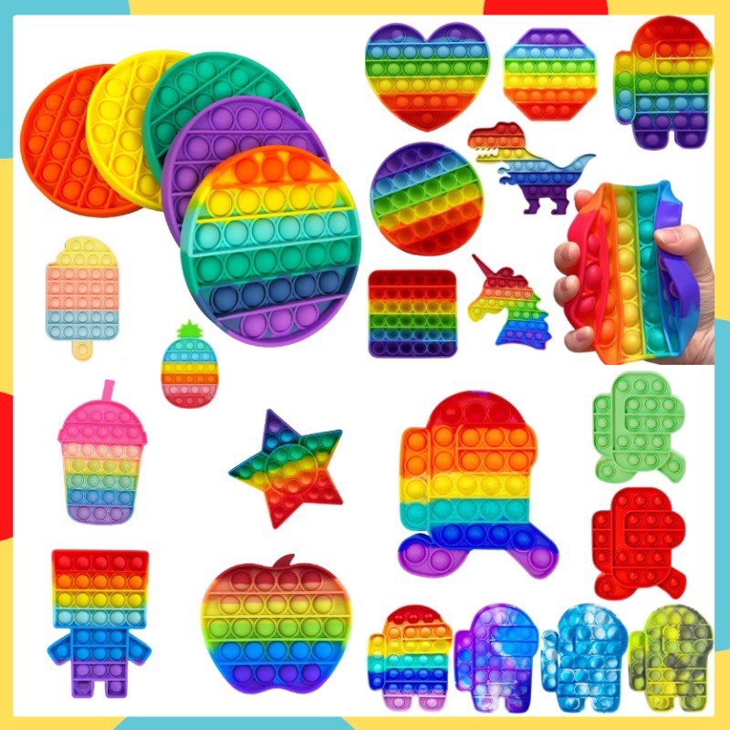 [Free ship HCM] Pop-it Đồ Chơi Xả Stress Nhiều Màu Sắc Đôc Đáo 2021 ( giao mẫu ngẫu nhiên) pop it fidget toy giá rẻ ,  Giảm Căng Thẳng Hiệu Quả - Xả Strees Cho mọi lứa tuổi