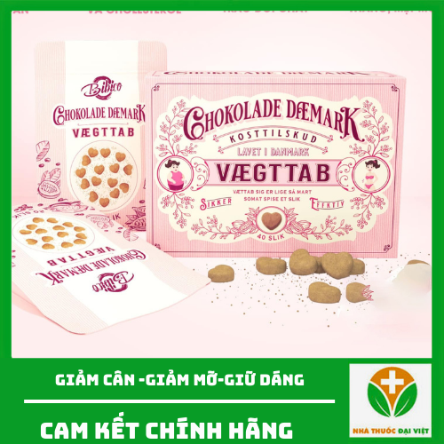 Kẹo socola giảm cân đan mạch hộp hồng 40 viên mẫu mới