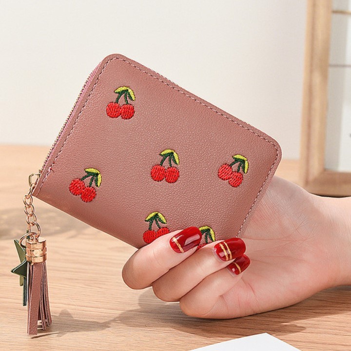 Ví Nữ Mini Hình Cherry Đựng Tiền Dáng Ngắn - Bóp Nữ Nhỏ V8