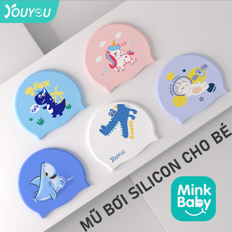 Mũ bơi silicon youyou chống thấm nước cho bé