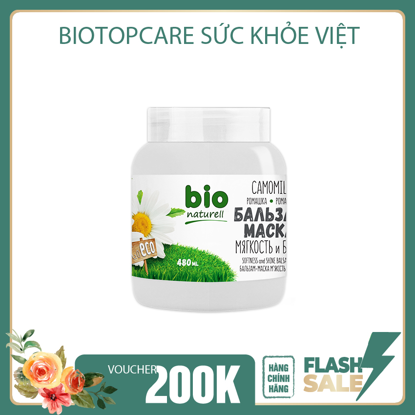 Kem ủ xả giúp tóc chắc khỏe Bio Naturell chiết xuất hoa cúc la mã 480ml