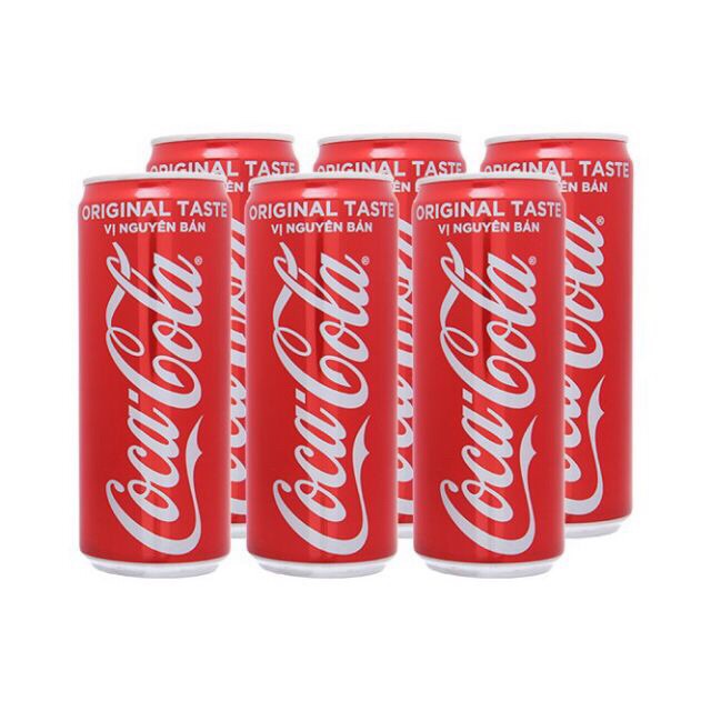 Lốc 6 lon Nước Giải Khát Coca Vị nguyên bản 330ml