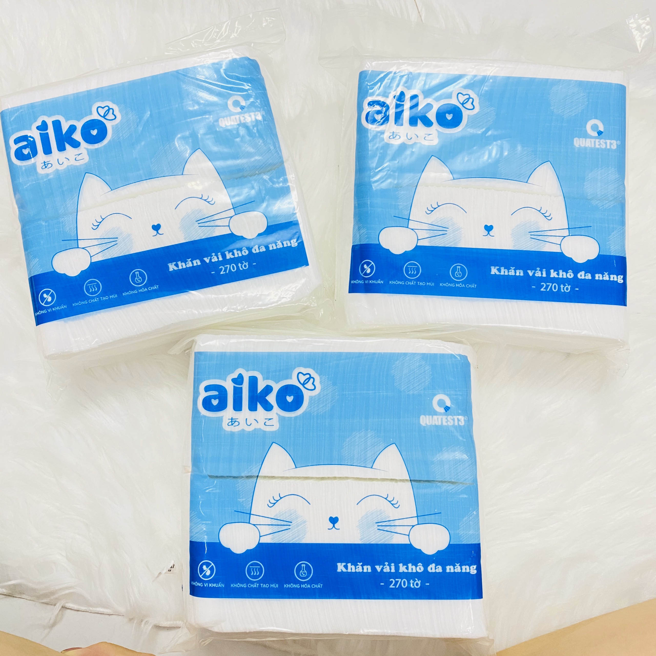 Khăn vải khô đa năng Aiko 270 tờ