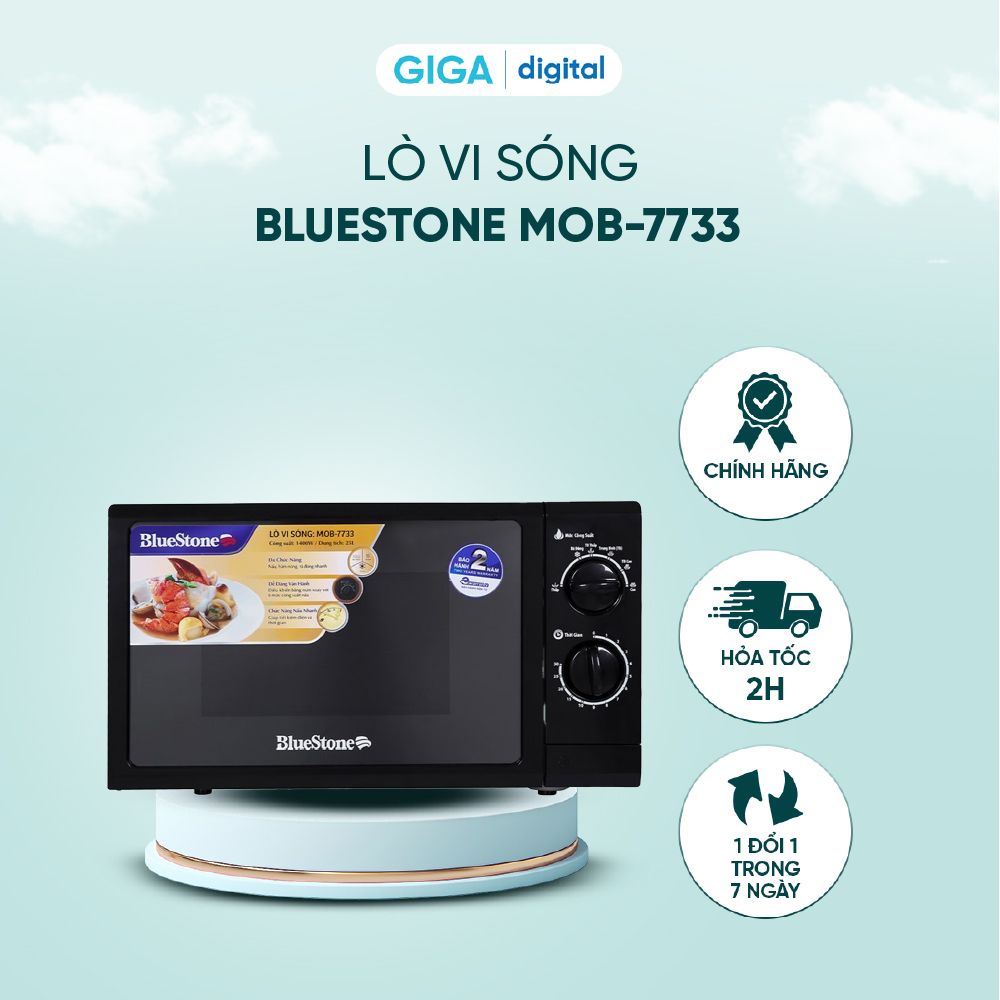 Lò vi sóng BlueStone MOB-7733 25L - Công suất 1400W - Đa chức năng: rã đông, nấu, hâm nóng - BH 24 Tháng