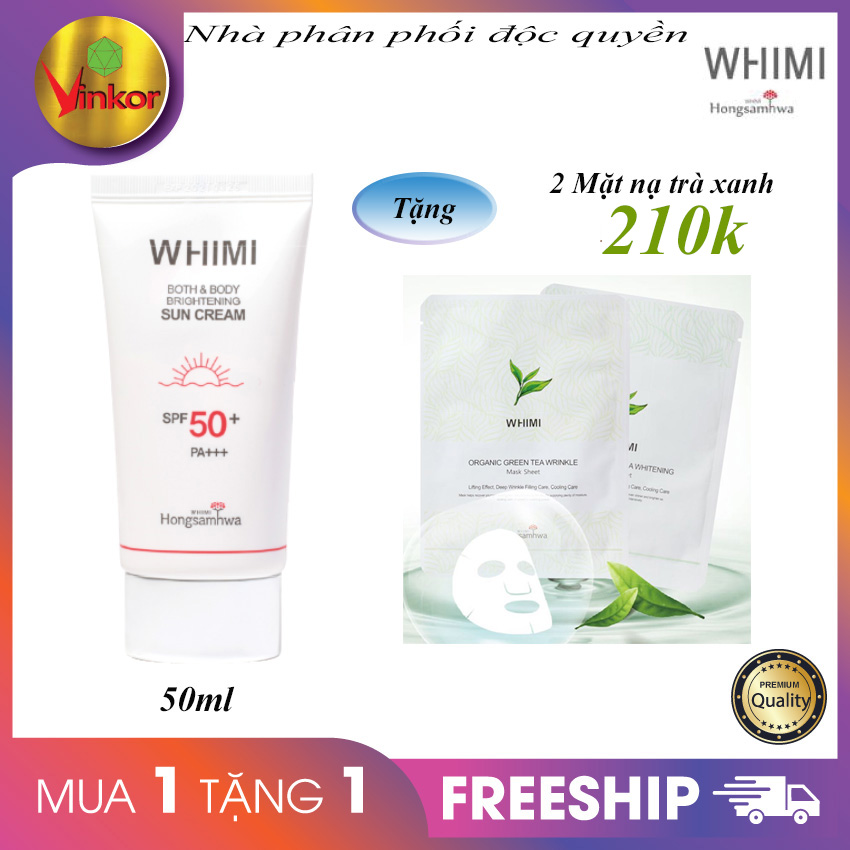 Kem chống nắng hồng sâm WHIMI - 70ml bảo vệ da khỏi ánh nắng mặt trời, ngăn ngừa tia UV. giữ ẩm và nâng tone da