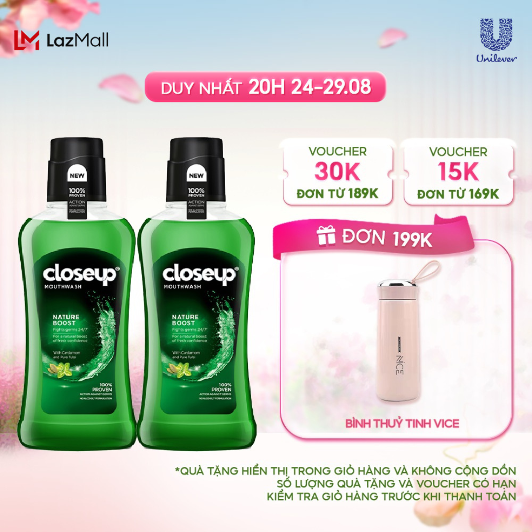 Combo 2 nước súc miệng CloseUp Nature Boost (500mlx2)