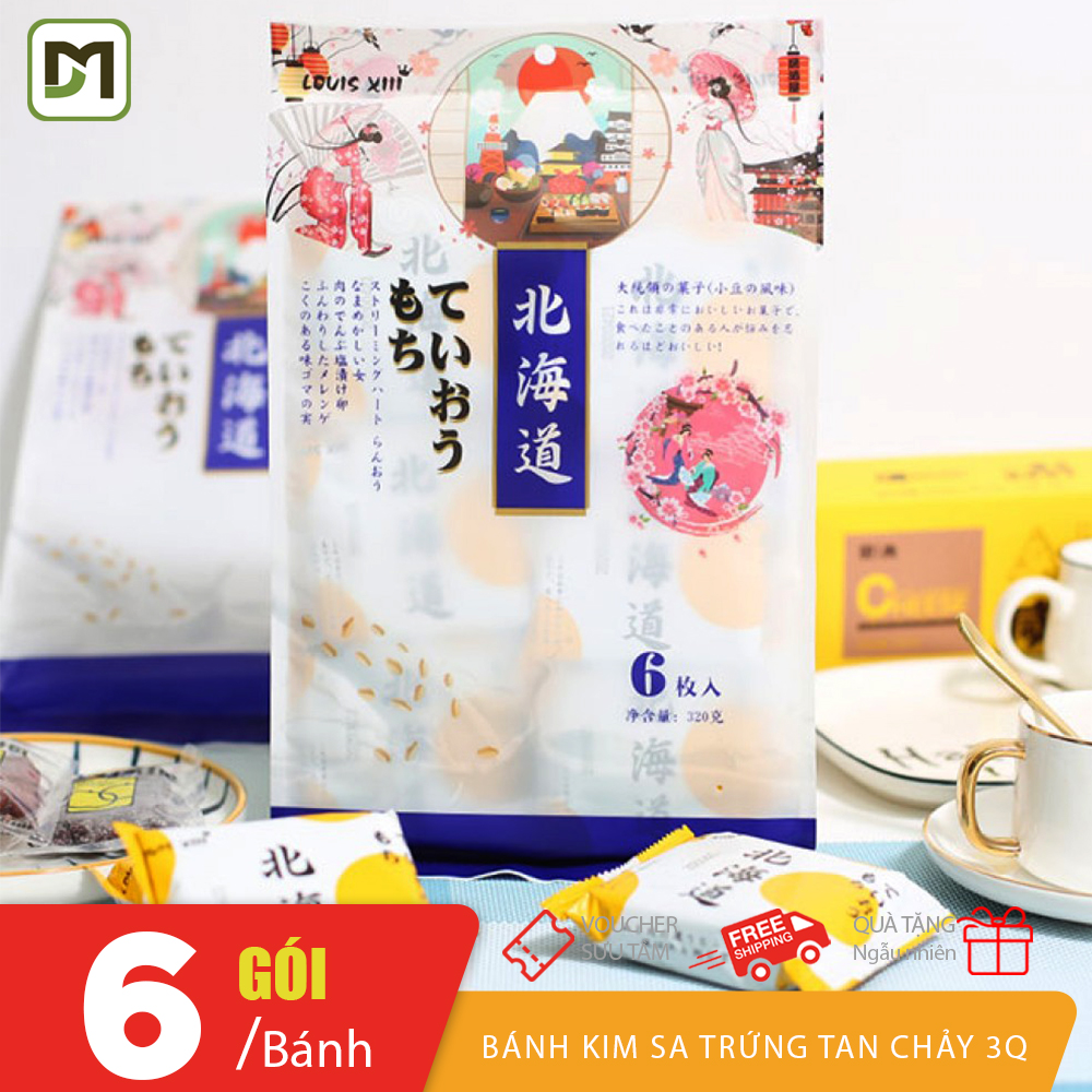 Tết trung thu - túi 6 cái 320gr bánh trứng tan chảy hongkong 3q louis xii