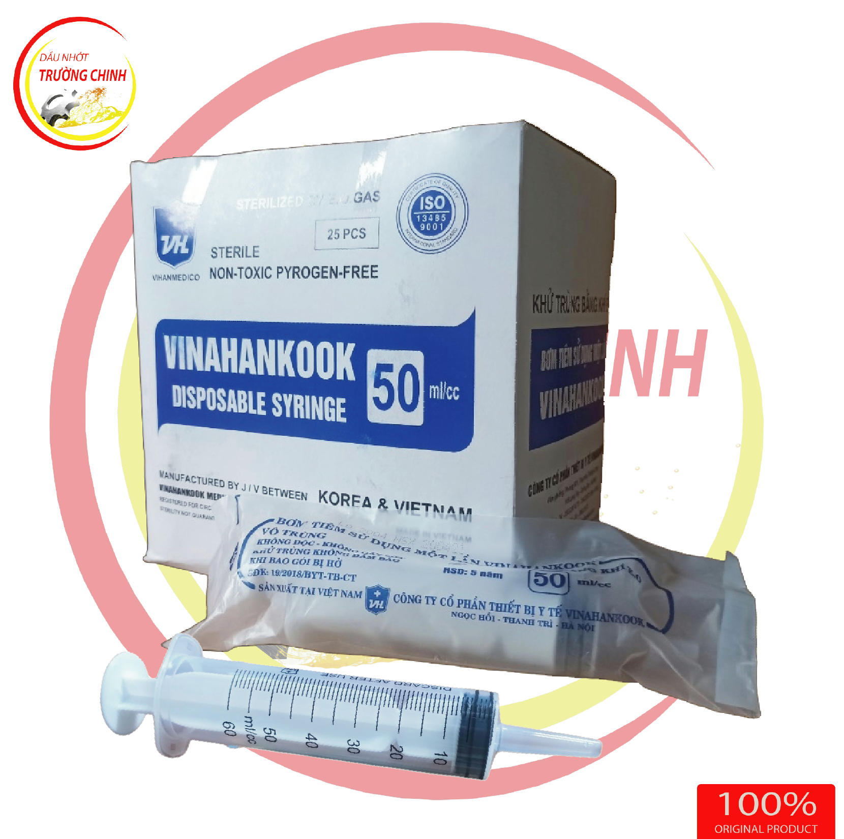 Hộp 25 bơm tiêm- ống tiêm- ống ăn 50ml- sức chứa 60ml