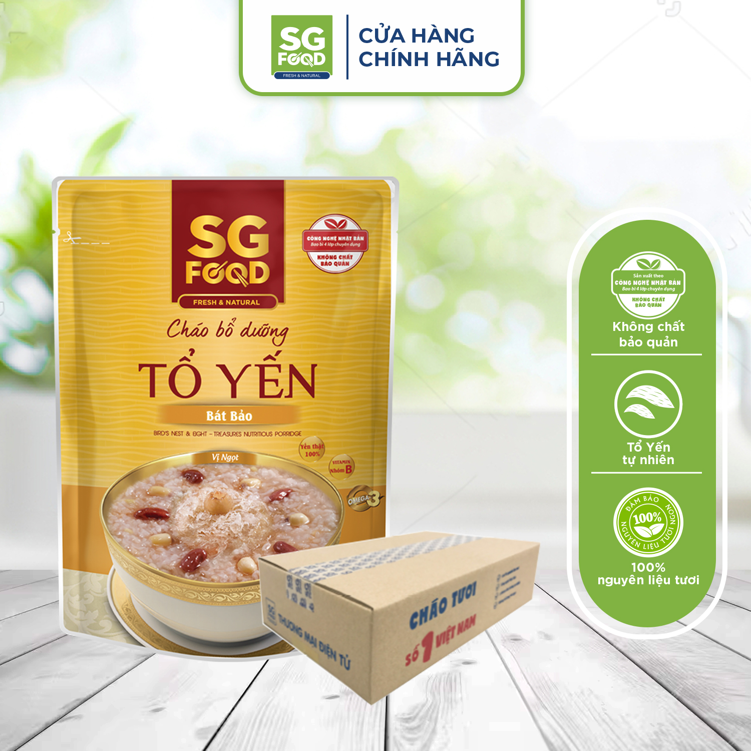 Thùng 30 Gói Cháo Bổ Dưỡng Sài Gòn Food Tổ Yến Bát Bảo 240G