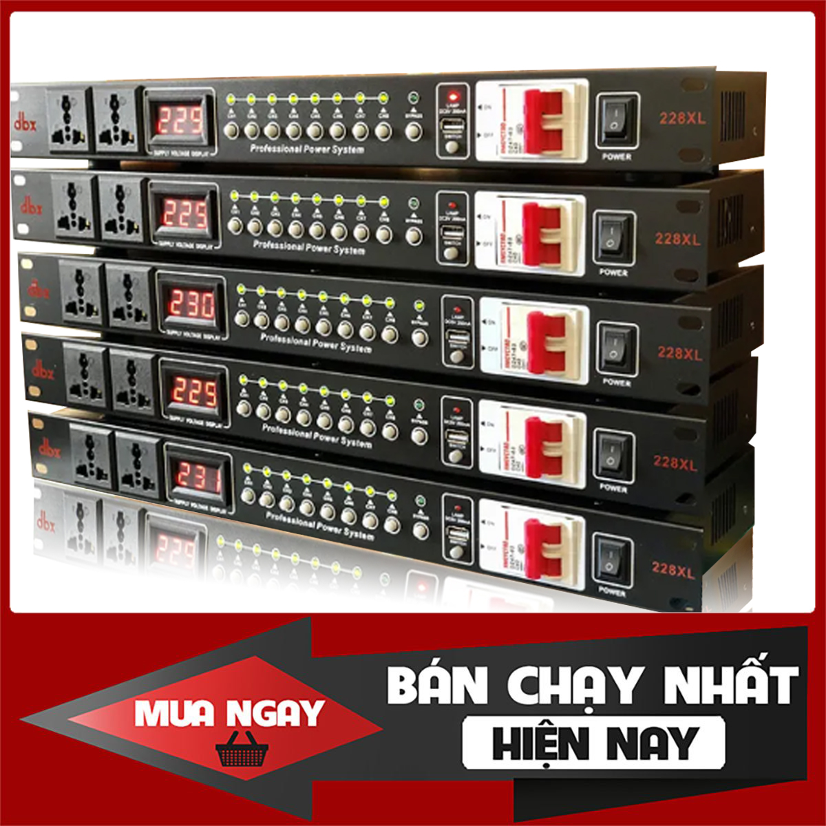 Bộ Quản Lý Nguồn DBX 228XL Bảo Vệ Dàn Âm Thanh Chống Sốc Điện Lọc Chống Nhiễu Cho Từng Kênh 8 Ổ Cắm Được Thiết Kế Tương Thích Mọi Thiết Bị