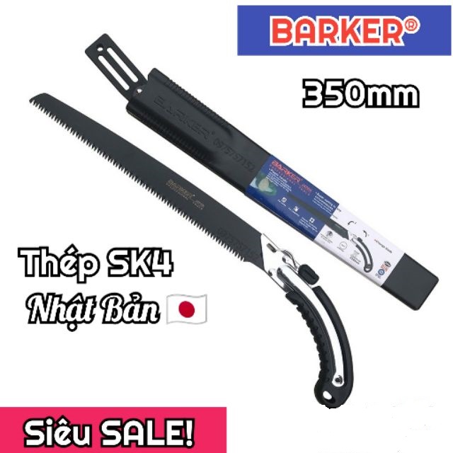 Cưa gỗ cầm tay 350mm Barker lưỡi đen và trắng có thể mua kèm lưỡi thay thế Cưa gỗ tiêu chuẩn Nhật Bản có bao đựng Cua go Cưa gổ Cưa cây cưa gô cưa gỗ cầm tay nhật cưa cây cầm tay cưa tay mini cưa tay gỗ