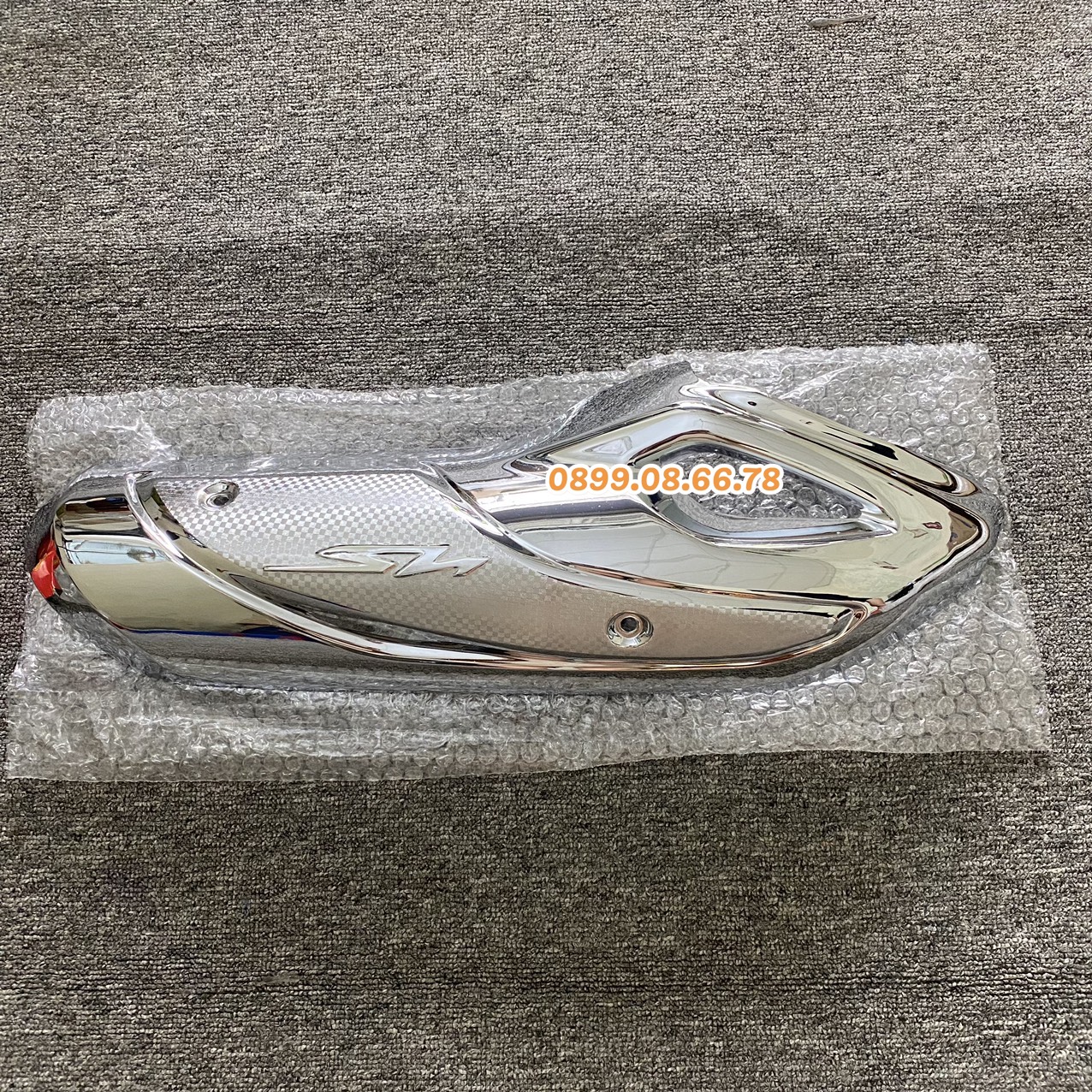 Ốp Chụp Pô, Che Pô Xe SH 125, 150 đời 2020, 2021, 2022 - Xi mạ Crom