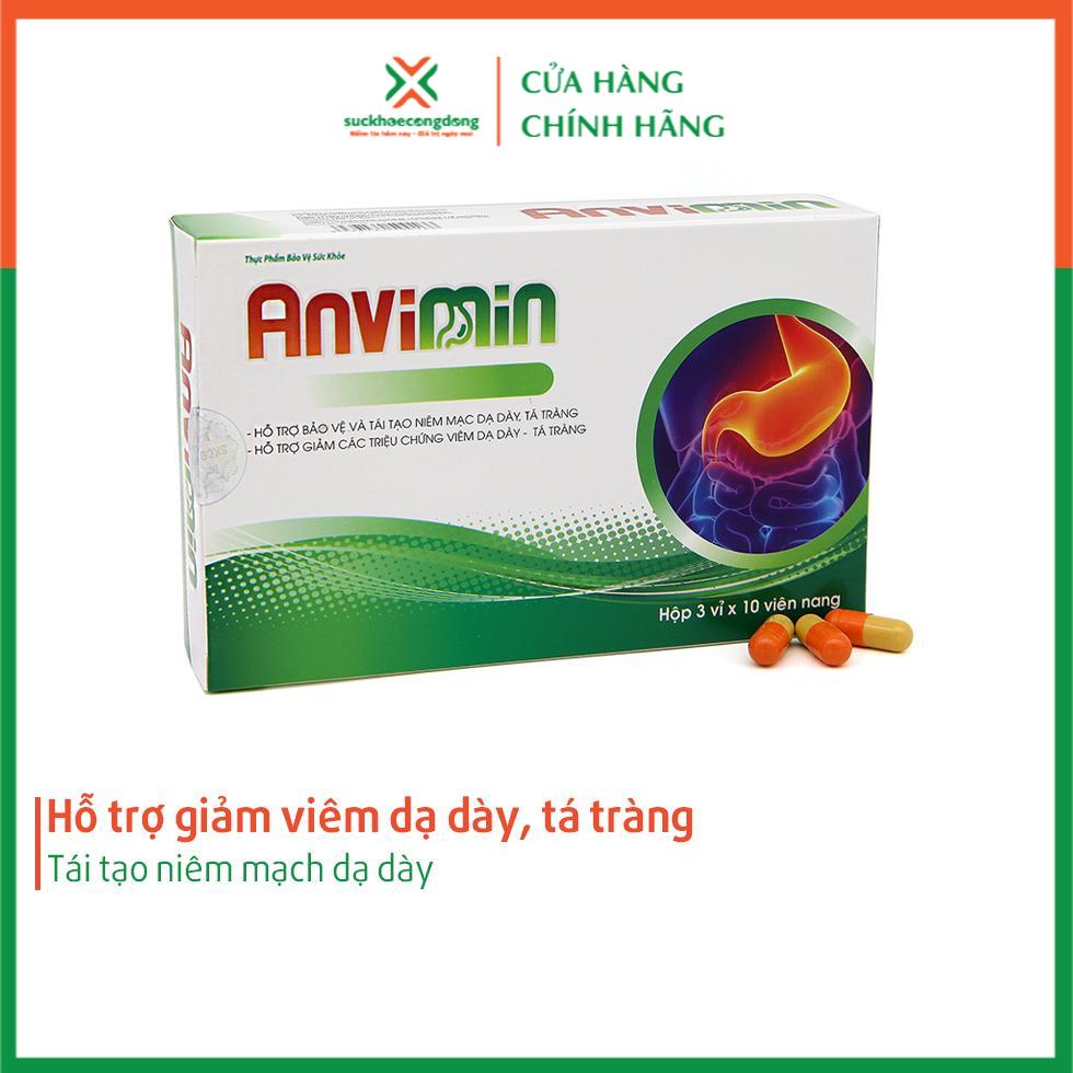 Viên Dạ Dày Anvimin - Hỗ trợ điều trị đau dạ dày tá tràng (Hộp 30 viên)