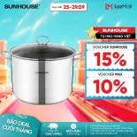 Nồi Luộc Gà Inox 3 Đáy SUNHOUSE SH28LG - 28 cm - Đáy 3 Lớp Truyền Nhiệt Nhanh - Chất Liệu Inox An Toàn - Phù Hợp Mọi Loại Bếp - Hàng Chính Hãng