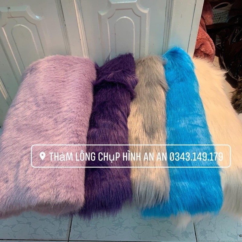 Thảm lông trải bàn ghế chụp nail mỹ phẩm