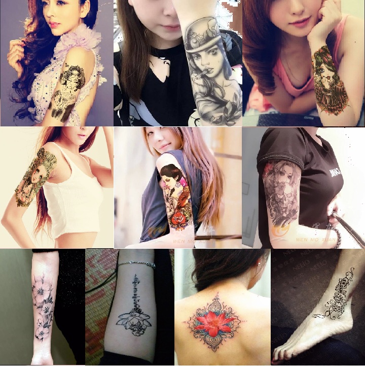 [HCM]COMBO 10 TẤM HÌNH XĂM DÁN NỮ CỰC ĐẸP KÍCH THƯỚC 15 x 21 CM ( GEISHA NHẬT + CÔ GÁI ĐẦU LÂU + CÔNG CHÚA + HOA VĂN + HOA MAI + HOA SEN...)