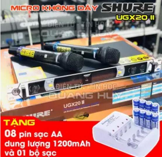 Shure UGX20ii Mic hat kem loa, Mic va loa khong day, Micro karaoke, Micro karaoke khong day, Micro karaoke Cao Cấp
