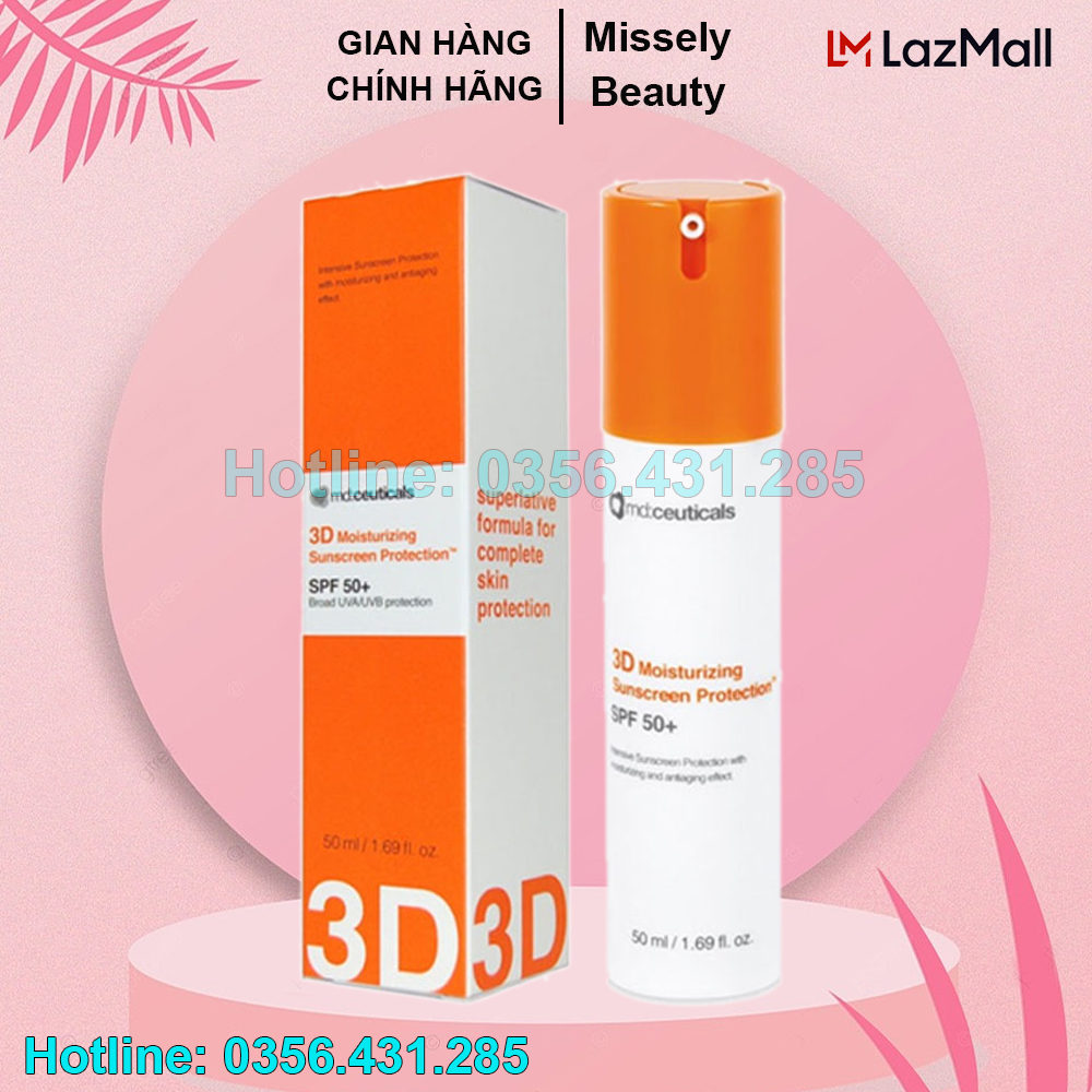 Kem chống nắng dưỡng ẩm md:ceuticals 3d moisturizing spf 50+