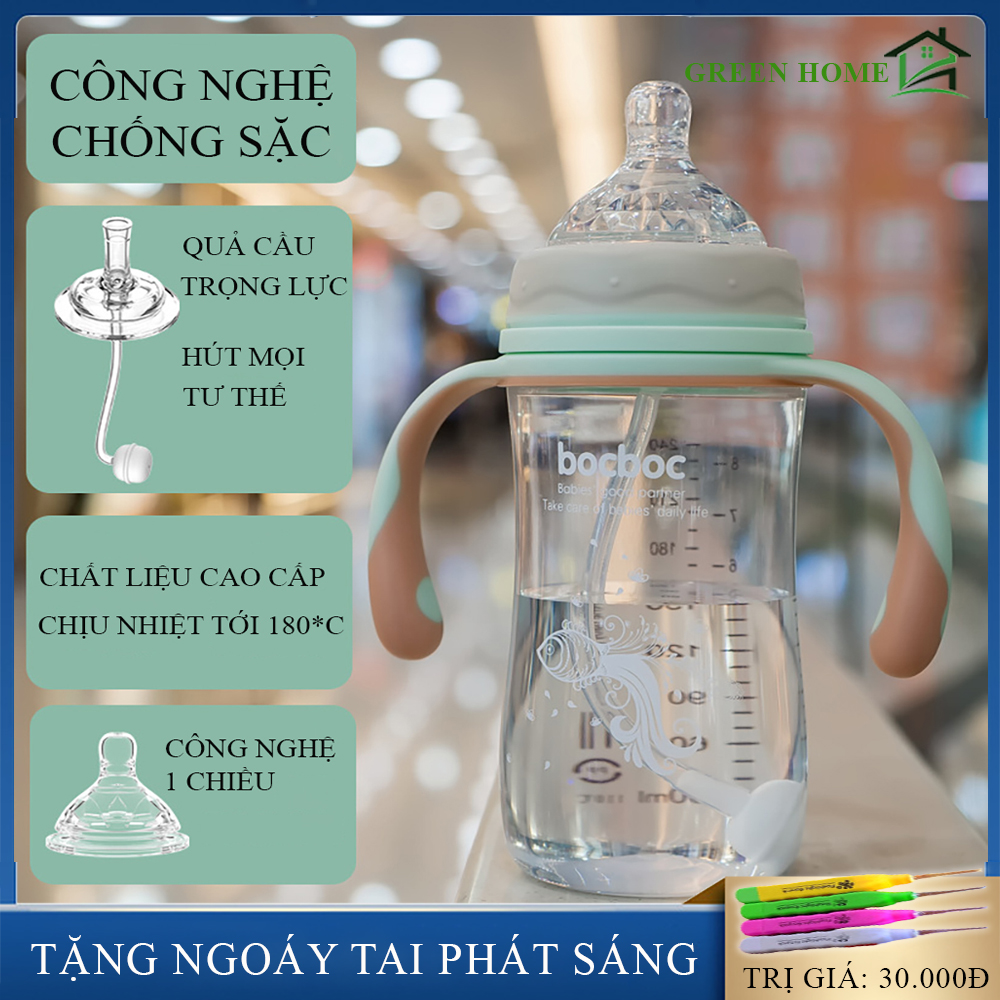 Bình sữa, bình ti sữa chống sặc cho bé- Công nghệ van 1 chiều cùng quả cầu trọng lực và tay cầm tiện lợi giúp bé ti mọi tư thế- BẢO HÀNH 12 THÁNG, LỖI ĐỔI MỚI 1-1 TRONG 7 NGÀY