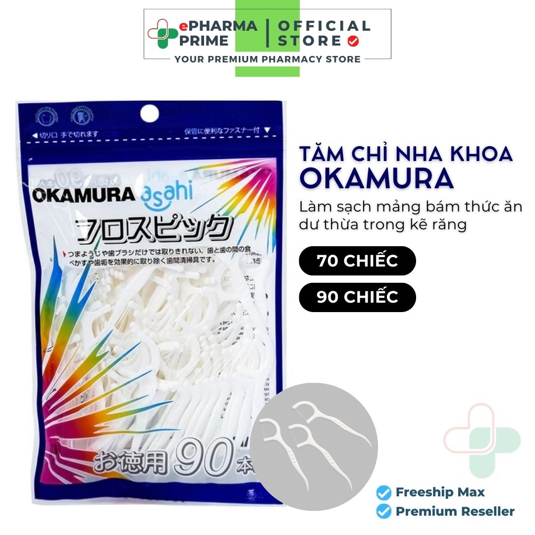 Tăm chỉ nha khoa Okamura Nhật Bản - Gói 90 cây