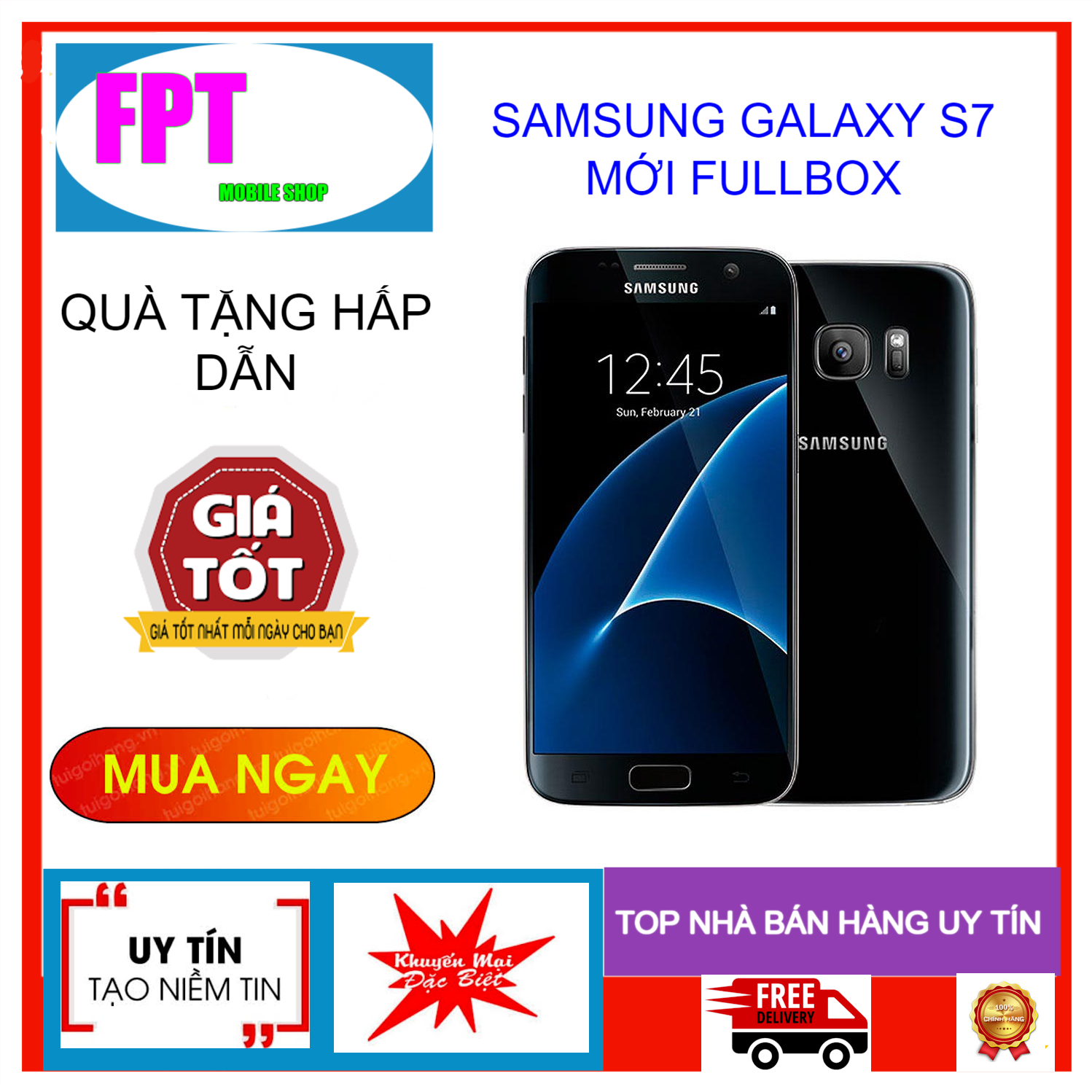 [HCM]ĐIỆN THOẠI SAMSUNG GALAXY S7 Ram 4Gb MỚI FULLBOX Màn hình Super AMOLED 5.1  Quad HD (2K) Hệ điều hành Android 6.0 (Marshmallow) Exynos 8890 8 nhân 64-bit
