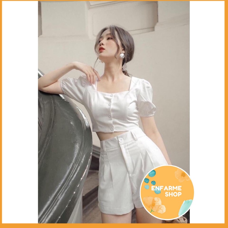 Quần short nữ trẻ trung, Quần ngắn nữ năng động, Quần short kaki nữ phong cách hàn quốc - enfarme shop