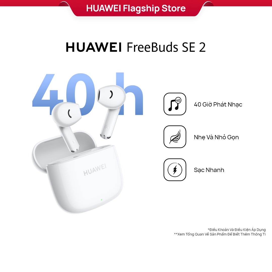 Tai Nghe Bluetooth HUAWEI FreeBuds SE 2 | 40 Giờ Phát Nhạc | Nhẹ Và Nhỏ Gọn | Sạc Nhanh