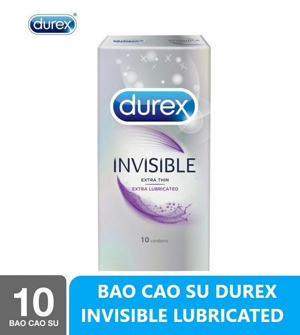 [HCM]Bao cao su Durex Invisible Extra Lubricated hộp 10 cái