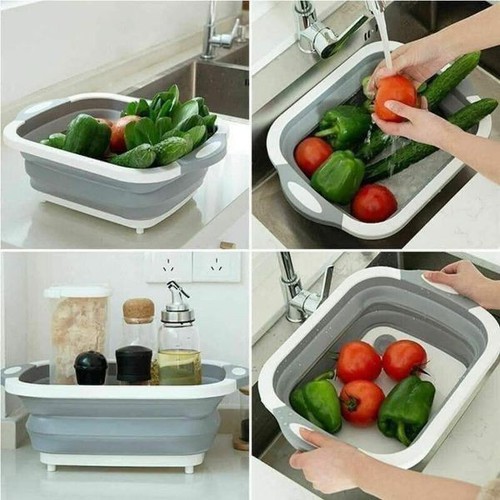 [HCM]THỚT GẤP GỌN ĐA NĂNG 3IN1 - BỘ THỚT GẤP GỌN KÈM THAU RỔ RỬA HOA QUẢ TIỆN LỢI - CHẬU GẤP GỌN CHUẨN HÀNG XUẤT NHẬT