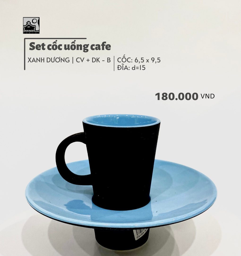 Bộ cốc uống trà / cafe gốm 4 màu