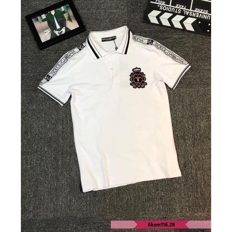 Áo thun Polo cổ bẻ chạy Dây DG, chất liệu thun lạnh 4 chiều, phong cách thể thao, 2 màu trắng đen, full size từ 35-90kg AC19
