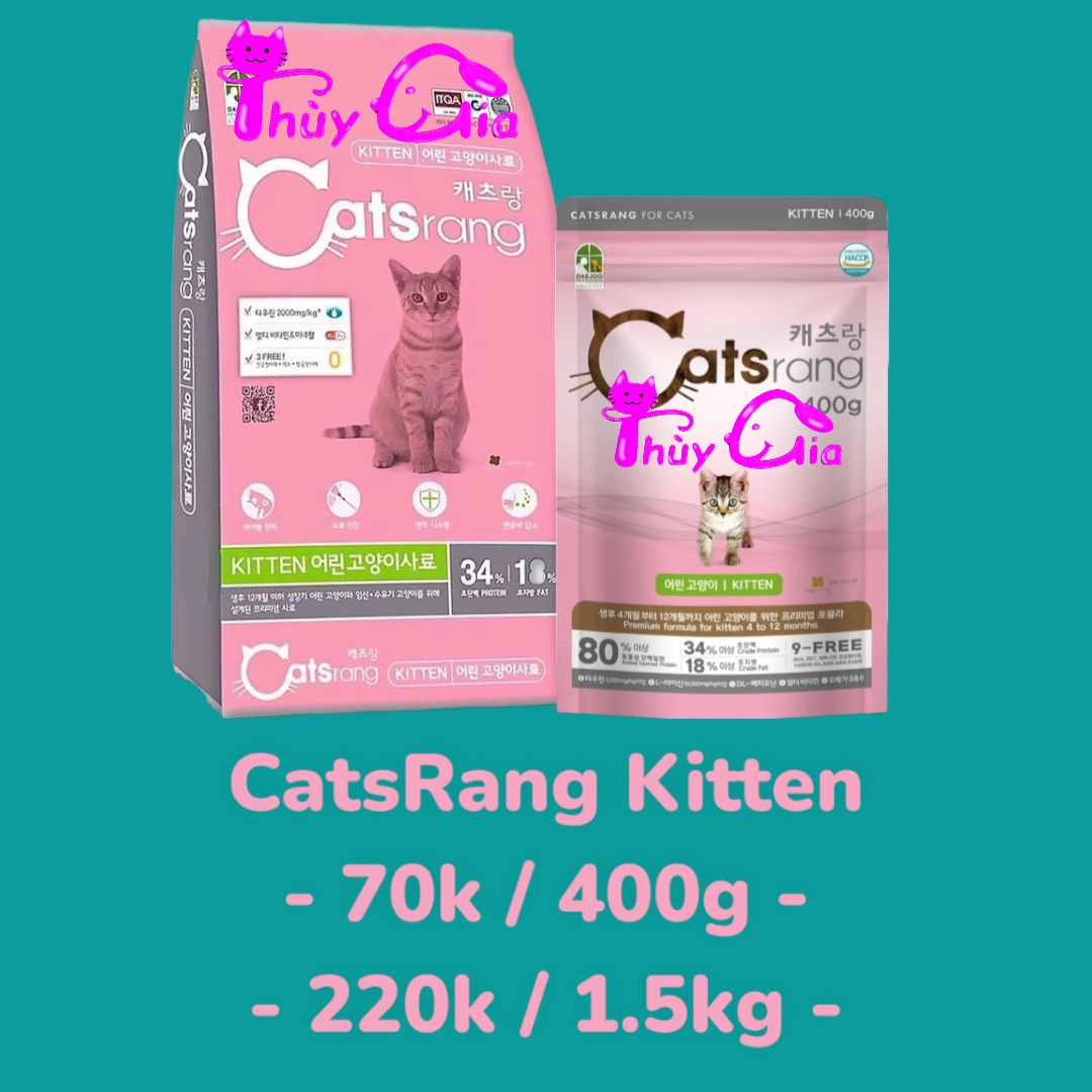 Thức ăn hạt cho mèo, thức ăn khô hạt CATSRANG cho mèo con