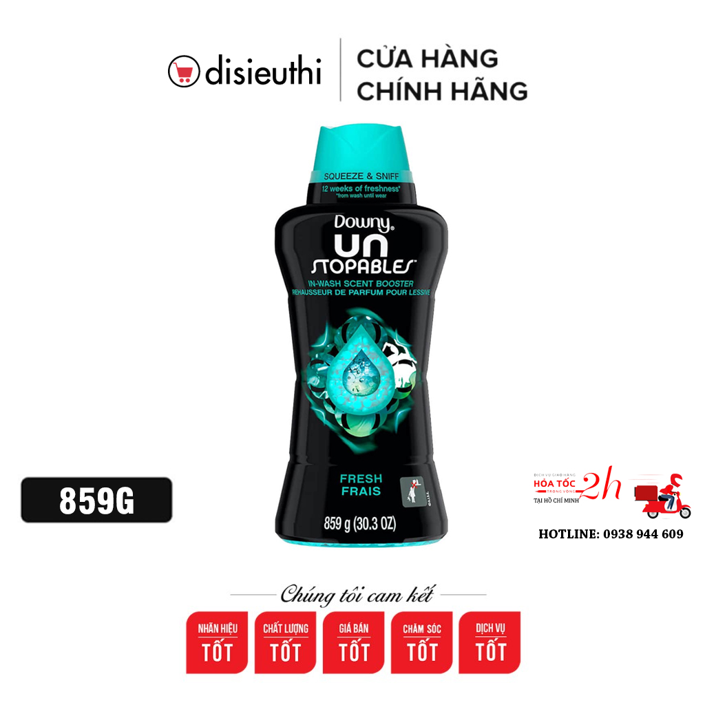 Viên Xả Vải Downy Unstopables Scent Booster Chai 859g Viên Xả Quần Áo Downy Hàng Nhập Mỹ Làm thơm và mềm vải, an toàn cho mọi loại vải, không làm mất màu quần áo Downy Unstopables In-Wash Scent Booster Beads, FRESH (30.3 oz.)
