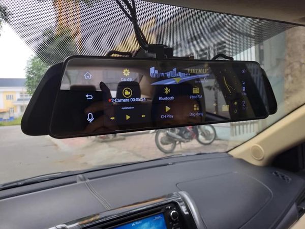 Camera hành trình gương vietmap idvr p2 + thẻ 32gb và sim data - điều khiển bằng giọng nói