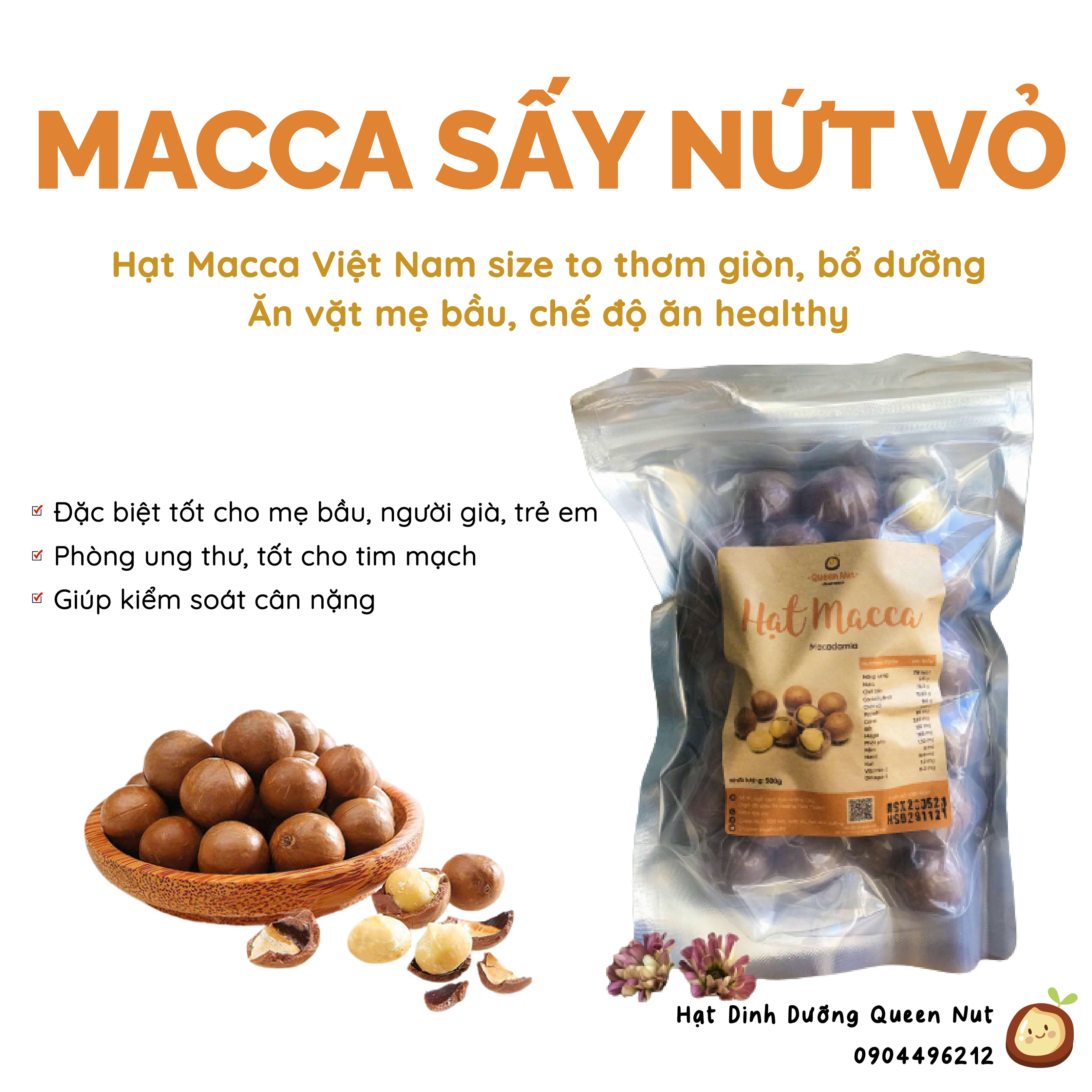 Hạt macca tây nguyên size vip sấy nứt vỏ 500g