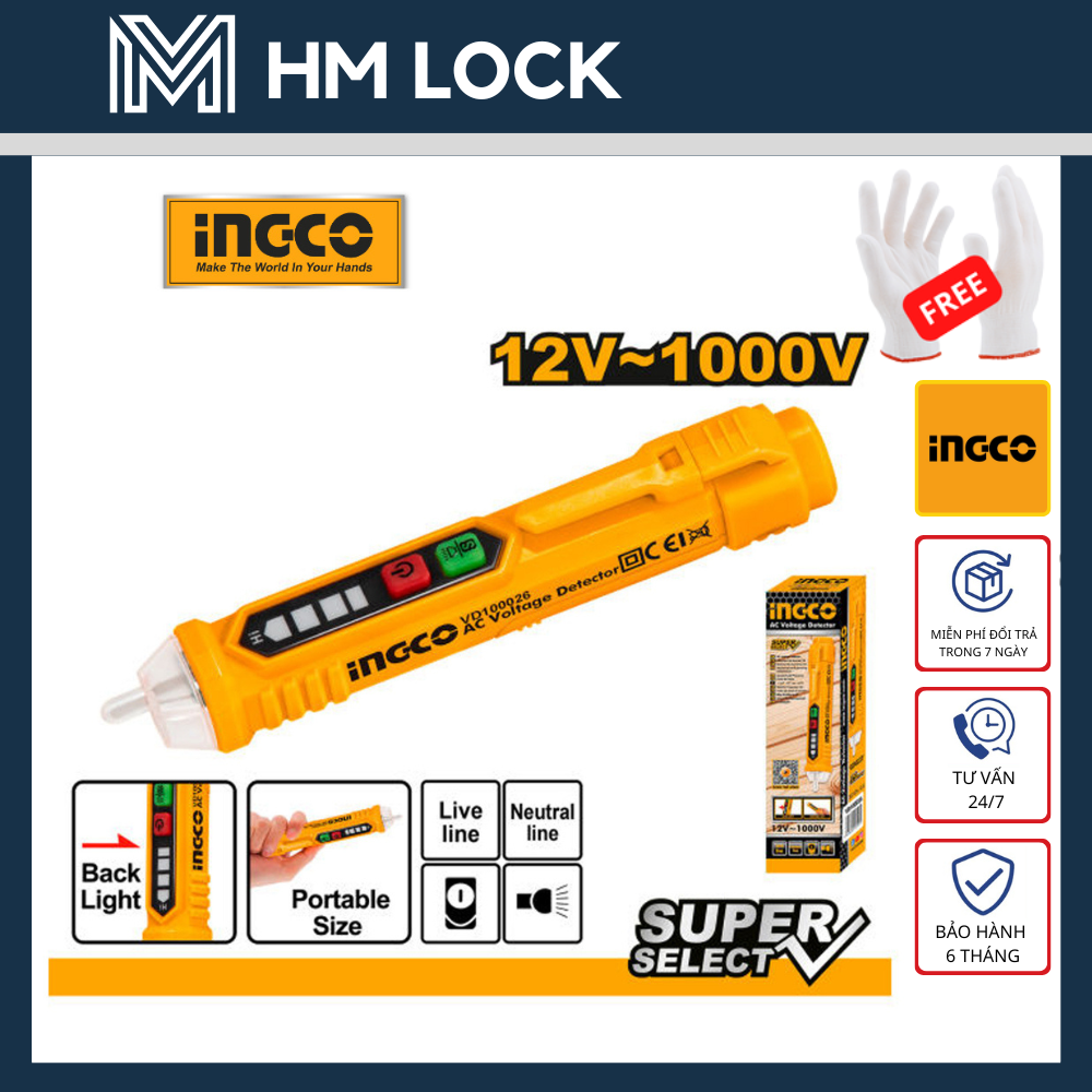 [NEW] BÚT DÒ ĐIỆN BÚT THỬ ĐIỆN ĐA NĂNG CÓ BÁO TÍN HIỆU BẰNG ÂM THANH  INGCO VD100026b - HÀNG CHÍNH HÃNG