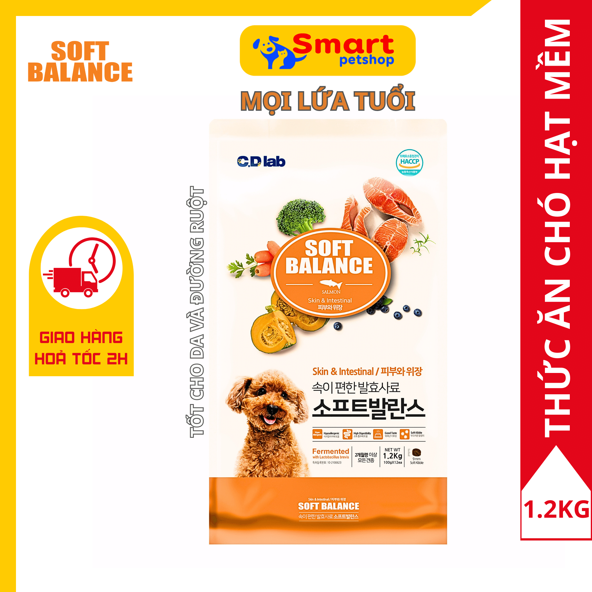 Thức ăn cho chó hạt mềm cao cấp soft balance 1.2kg