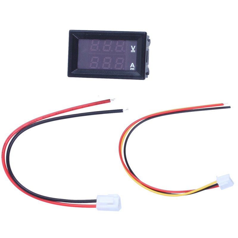Đồng hồ đo điện áp dc 0-100v đo ampe đến 10a led 0.28" đỏ và xanh