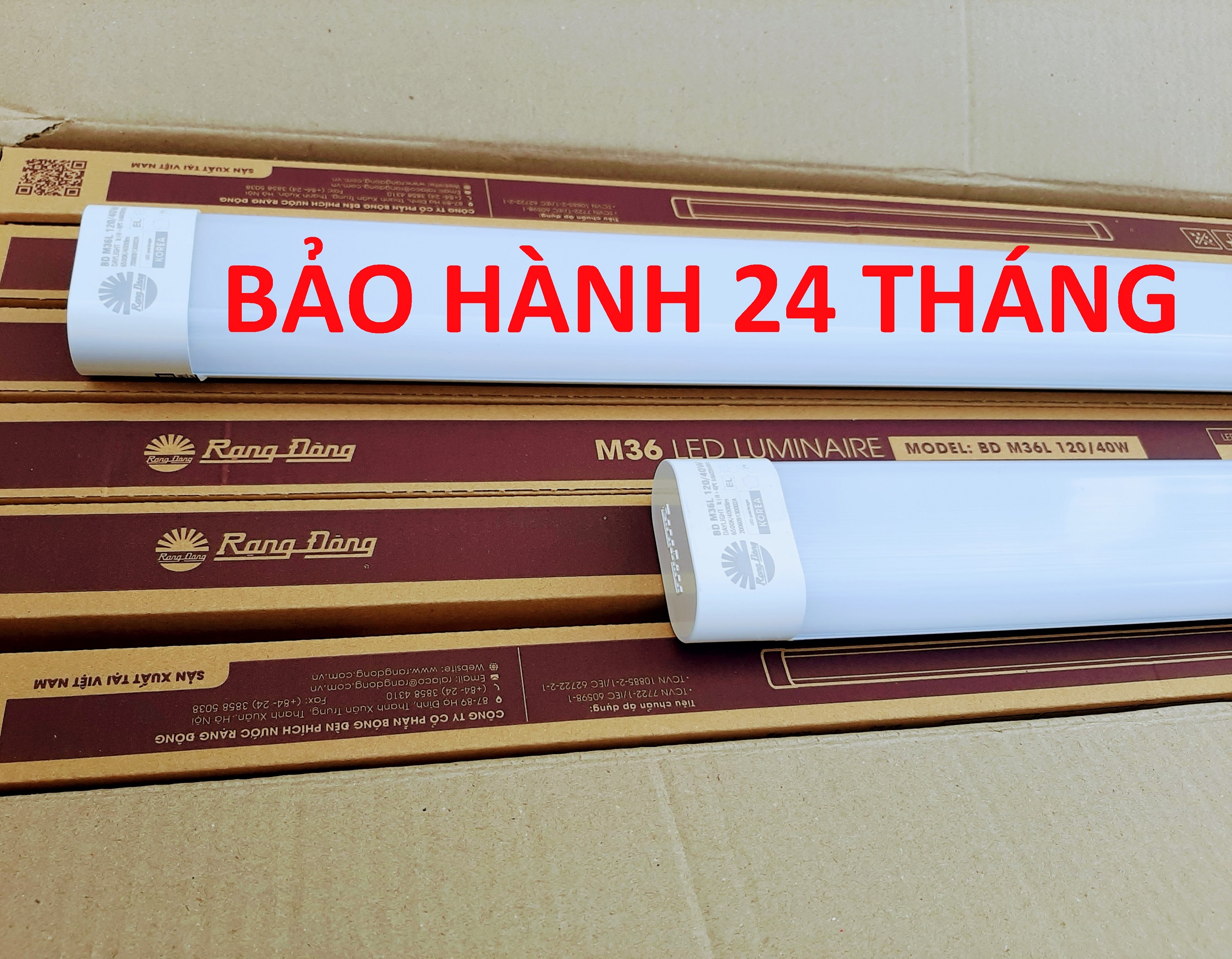 Bộ 2 đèn Led bán nguyệt Rạng Đông 40W M36 dài 1m2 siêu sáng siêu bền chắc.
