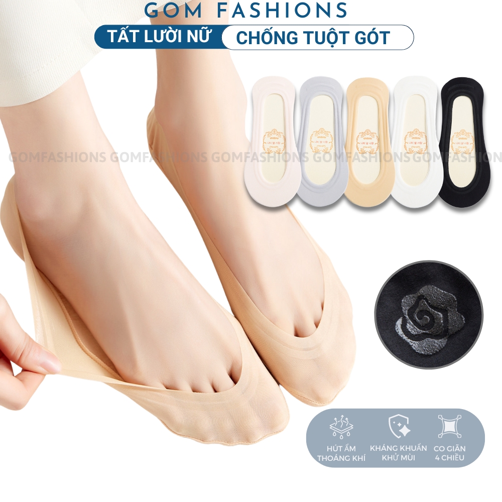 Vớ nữ mang giày búp bê có đệm silicon chống tuột gót, tất lười nữ chất liệu cotton mềm mịn, thoáng khí - TNBB-1DOI