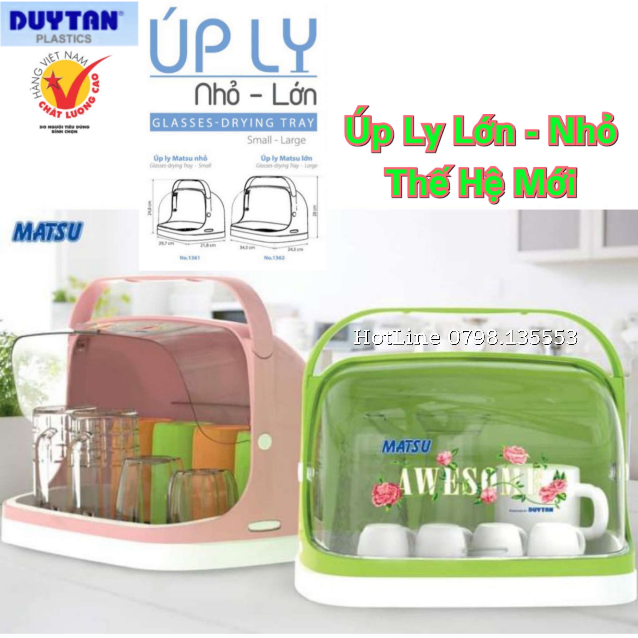 Khay úp ly matsu nhựa duy tân - mẫu mới 2021