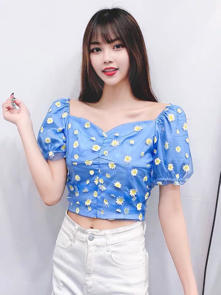 Áo croptop voan hoa thời trang TTSLA0179