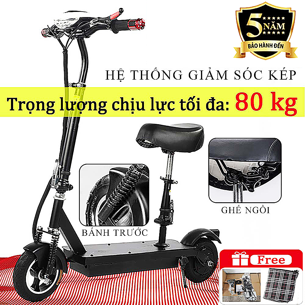 Xe điện mini gấp gọn ESCOOTExe đạp điện cho học sinh cấp 2xe điện gấp gọn có giỏ đựng đồ đa năng